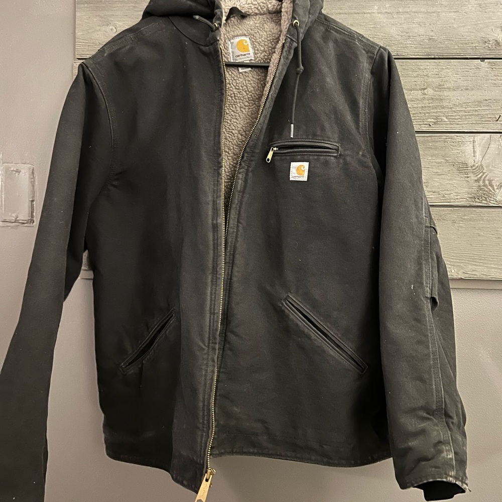 Women’s Black Duck Sherpa lined hooded coat